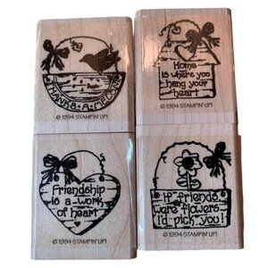 Stampin Up Hang You Heart Rubber Stamp Set